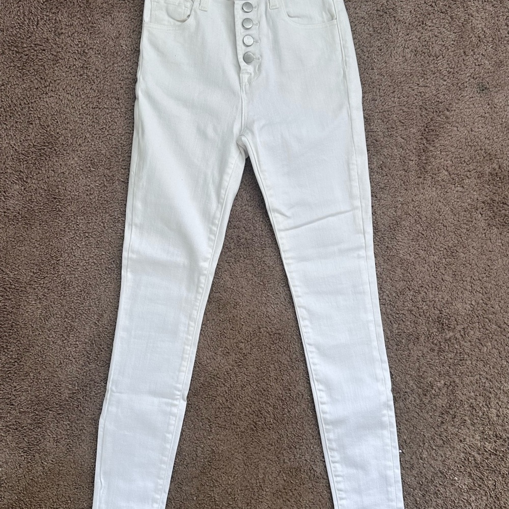 J Brand Women's High Rise White Jeans